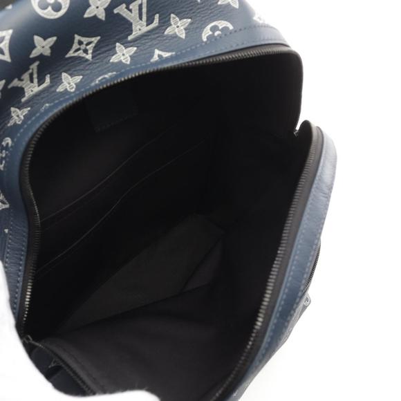 LOUIS VUITTON Rucksack Backpack Bag Monogram Shadow Navy Blue - Picture 3 of 4